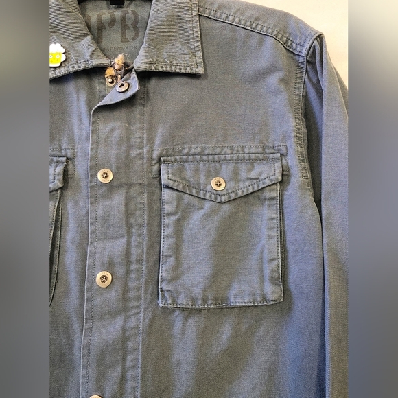 OPB Men's Slate Utilitarian Zip/Snap Front Corduroy Collar Medium Weight, sz MD - Picture 4 of 9